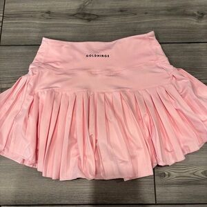 Goldhinge Women's Pink Pleated Mini Skirt